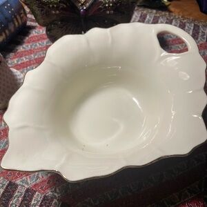 Elegant Cream Porcelain Serving Bowl